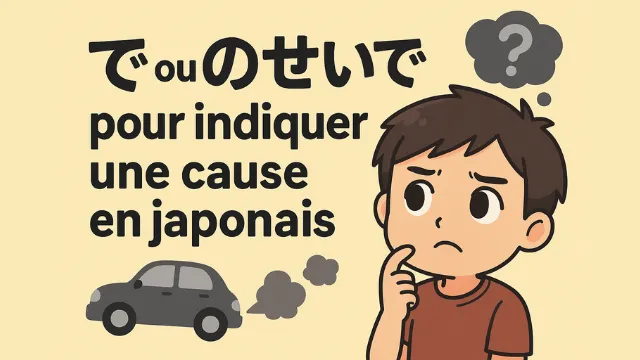 で ou のせいで pour indiquer une cause en japonais